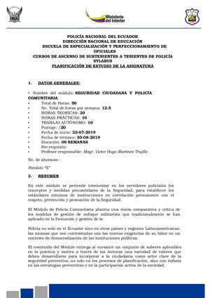 Sylabus Seguridad Ciudadana Y Polco Sbte A Tnte Paralelo E
