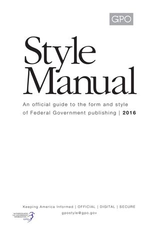 Calaméo - U S Government Printing Office Style Manual 2016