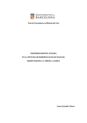 Empoderamiento Aymara en la pintura de Roberto Mamani Mamani. Misión política y mística andina.