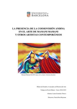 La Presencia de la Cosmovisión Andina en el Arte de Mamani Mamani y Otros Artistas Contemporáneos