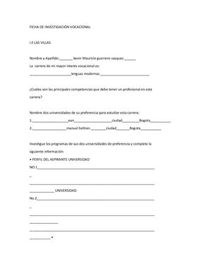 Ficha De Investigación Vocacional