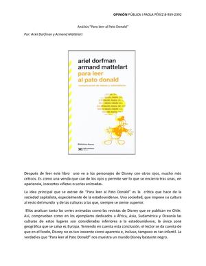 Como leer al Pato Donald Paola Pérez