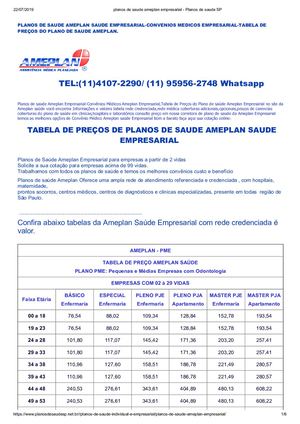 Planos De Saude Ameplan Empresarial Planos De Saude Sp