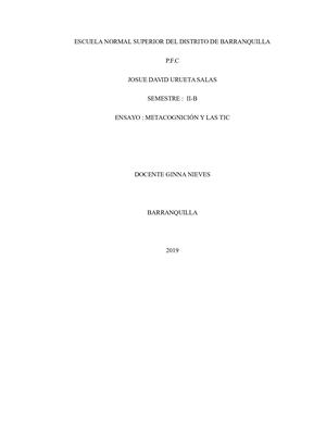 Metacognición Y Las Tic 2019