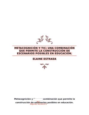 Metacognición Y Tic Ela