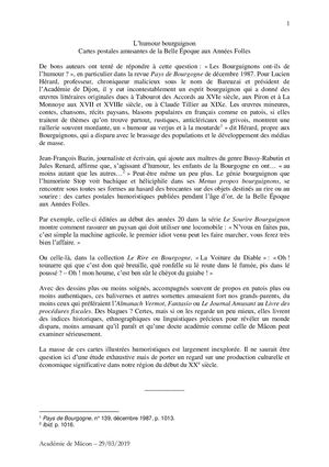 L'humour bourguignon