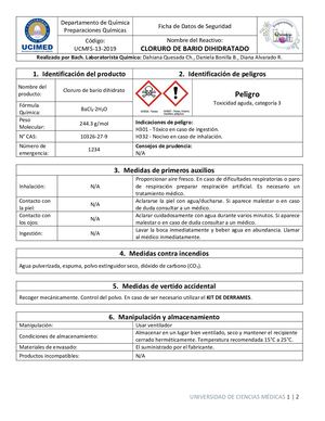 Cloruro De Bario Dihidratado