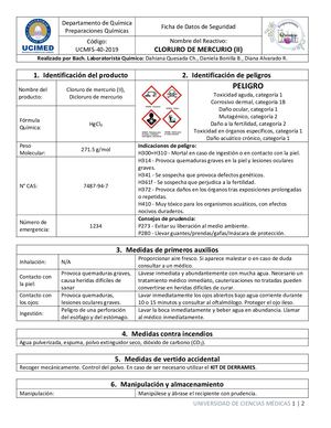 Cloruro De Mercurio (II).