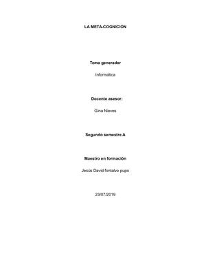 Ensayo Metacognicion Ii A Jesus