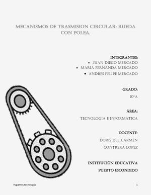 Mecanismos de transmisión circular: rueda con polea