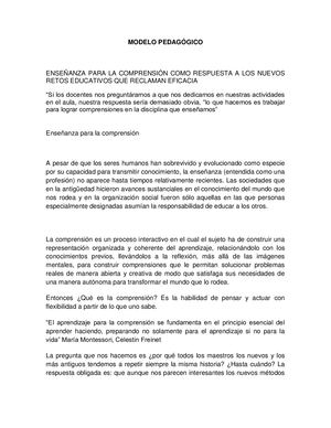 Enseñanza Para La Comprension