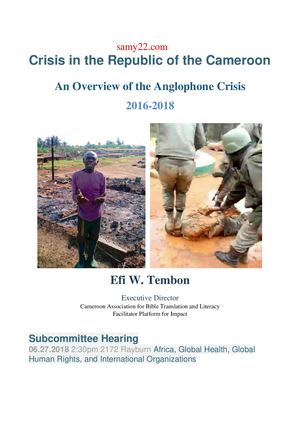 Overview Of Anglophone Crisis