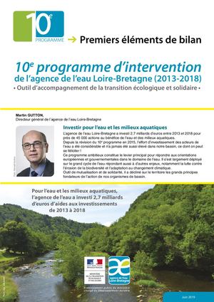 10e programme d'intervention de l'agence de l'eau Loire-Bretagne • Premiers éléments de bilan