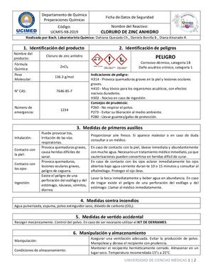 Cloruro De Zinc Anhidro