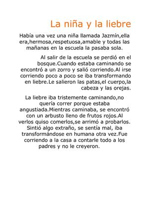 LA NIÑA Y LA LIEBRE