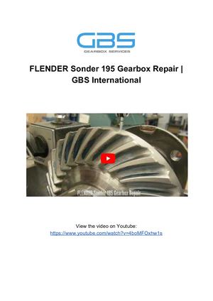 FLENDER Sonder 195 Gearbox Repair _ GBS International