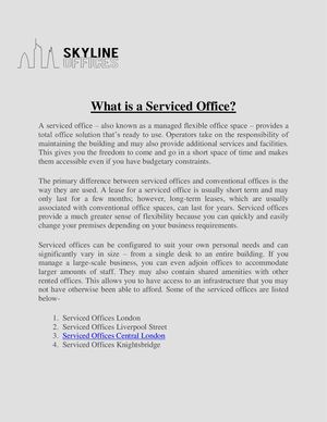 What Is A Serviced Office
