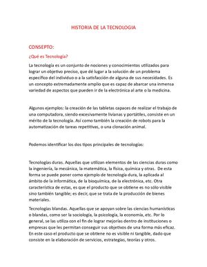 Historia De La Tecnologia