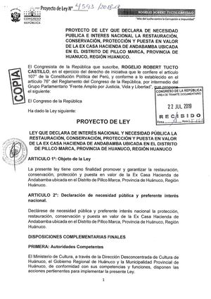 Proyecto Presentado Sobre Restauracion De La Ex Casa Hacienda De Andabamba