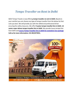 Tempo Traveller On Rent In Delhi