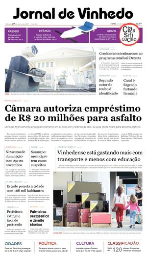 Jornal De Vinhedo Sábado, 27 De Julho De 2019 Edic 1755