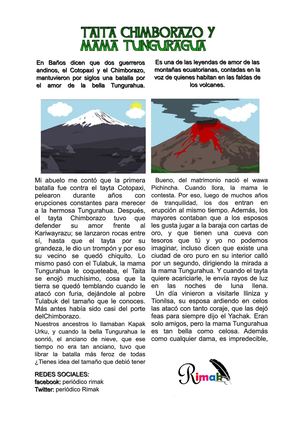 Taita Chiborazo y Mama Tungurahua