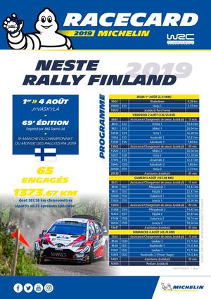 MICHELIN WRC - Racecard - 2019 Neste Rally Finland (FR)