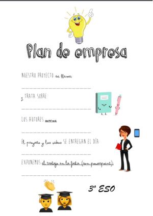 Plantilla Plan De Empresa 3º Eso