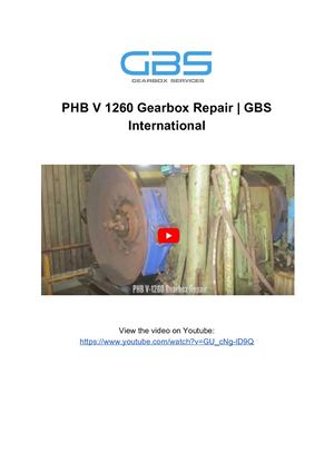 PHB V 1260 Gearbox Repair _ GBS International