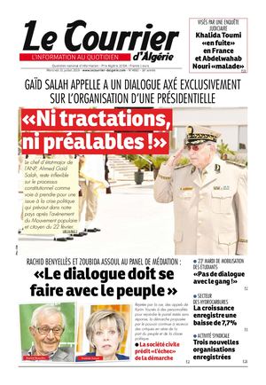 Le Courrier d'Algérie du mercredi 31 juillet 2019