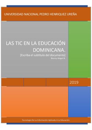 LAS TICS EN LA EDUCACIÓN DOMINICANA