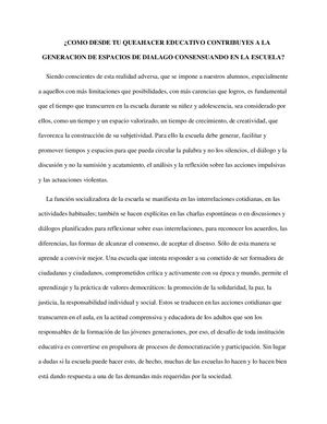 Foro Espacios De Diálogo Consensuando En La Escuela