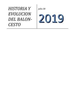 HISTORIA Y EVOLUCIÓN DEL BALONCESTO