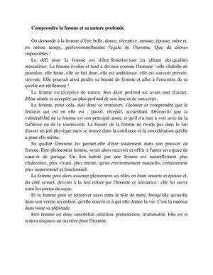 Comprendre La Femme Et Sa Nature Profonde
