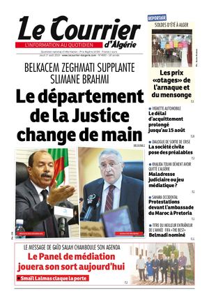 Le Courrier d'Algérie du jeudi 1er août 2019