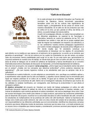 Proyecto El Café De Mi Escuela, Premio Compartir