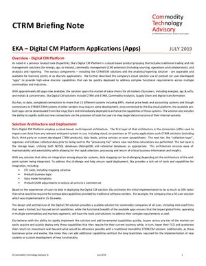 CTRM Briefing Note – EKA – Digital CM Platform Applications (Apps)