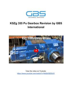 KSZg 355 Pu Gearbox Revision By GBS International