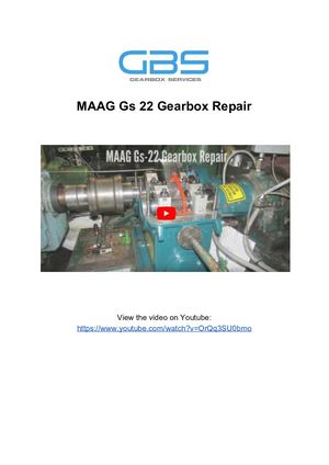 MAAG Gs 22 Gearbox Repair