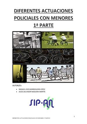613 DIFERENTES ACTUACIONES POLICIALES CON MENORES 1ª PARTE