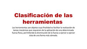 Clasificación De Las Herramientas