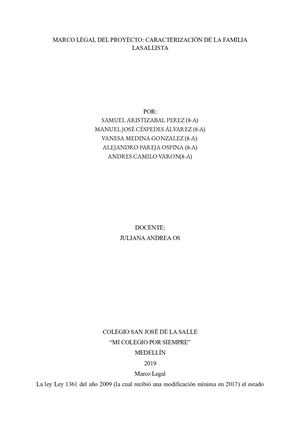 Marco Legal Del Proyecto Caracterización De La Familia Lasallista (1)