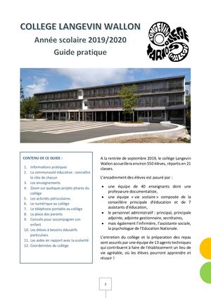 Plaquette Présentation Collège Tarnos