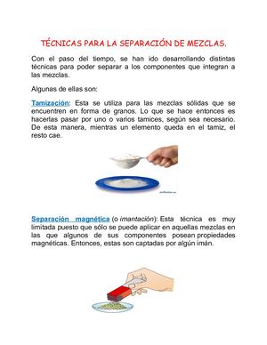 Técnicas Para La Separación De Mezclas