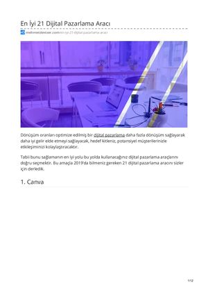 Dijital Pazarlama Araçları