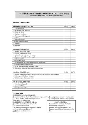 Test De Lateralidad