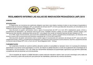 Reglamento Interno Aip 2019