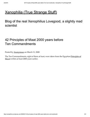 42 Laws Of Maat 2000 Years Before Ten Commandments