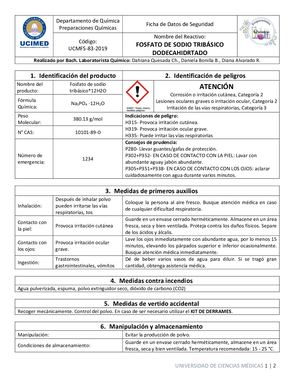 Fosfato Tribásico De Sodio  12H2O
