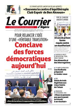 Le Courrier d'Algérie du mardi 6 août 2019